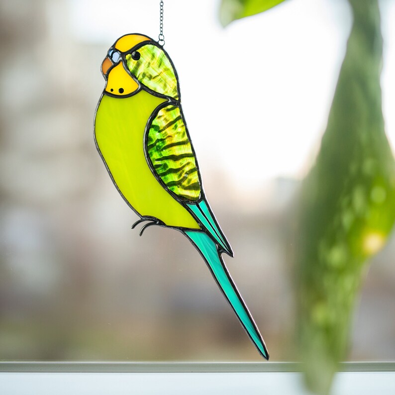 Stained Glass Parrot Suncatcher