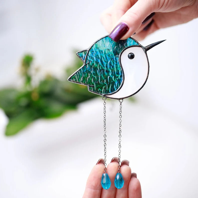Stained Glass Hummingbird Light Catcher