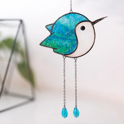 Round Hummingbird Crystal Suncatcher