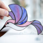 Handmade stained glass hummingbird suncatcher