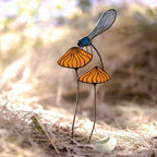 Stained Glass Dragonfly Garden Stake