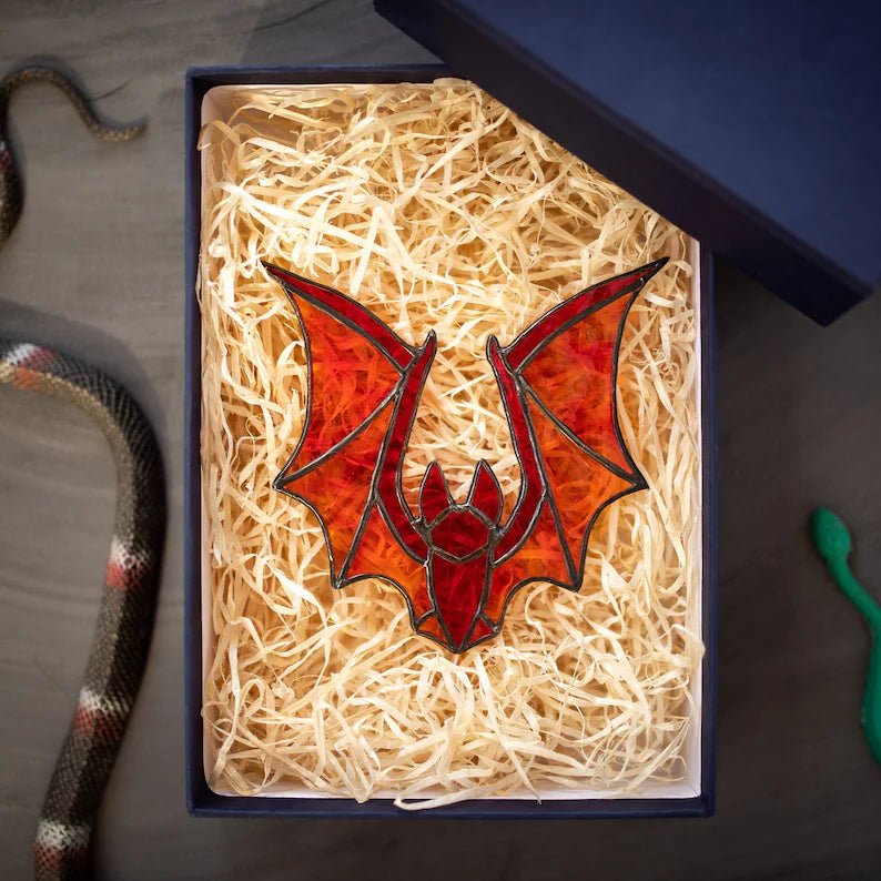Orange Bat Suncatcher