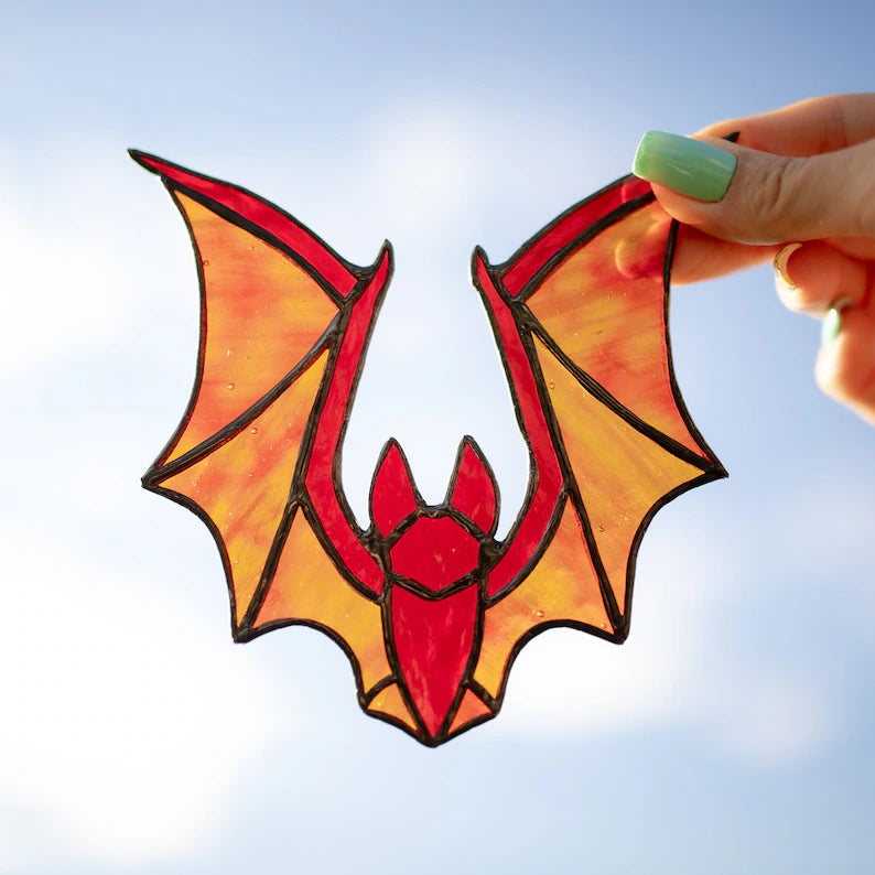 Orange Bat Suncatcher