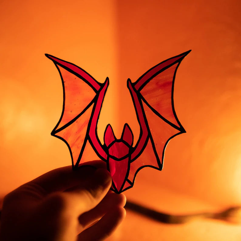 Orange Bat Suncatcher