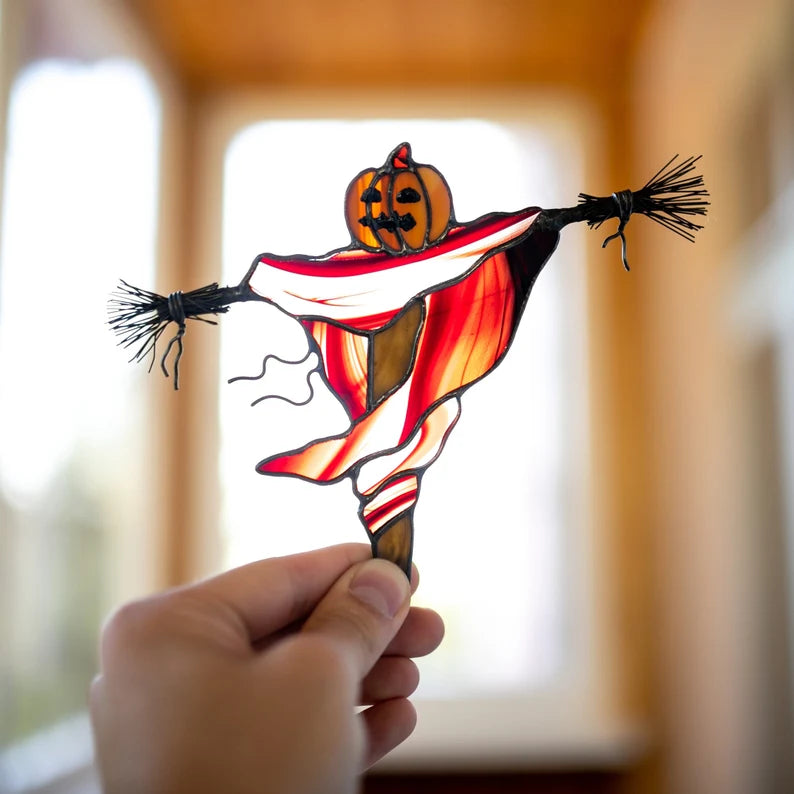Scarecrow Pumpkin Suncatcher