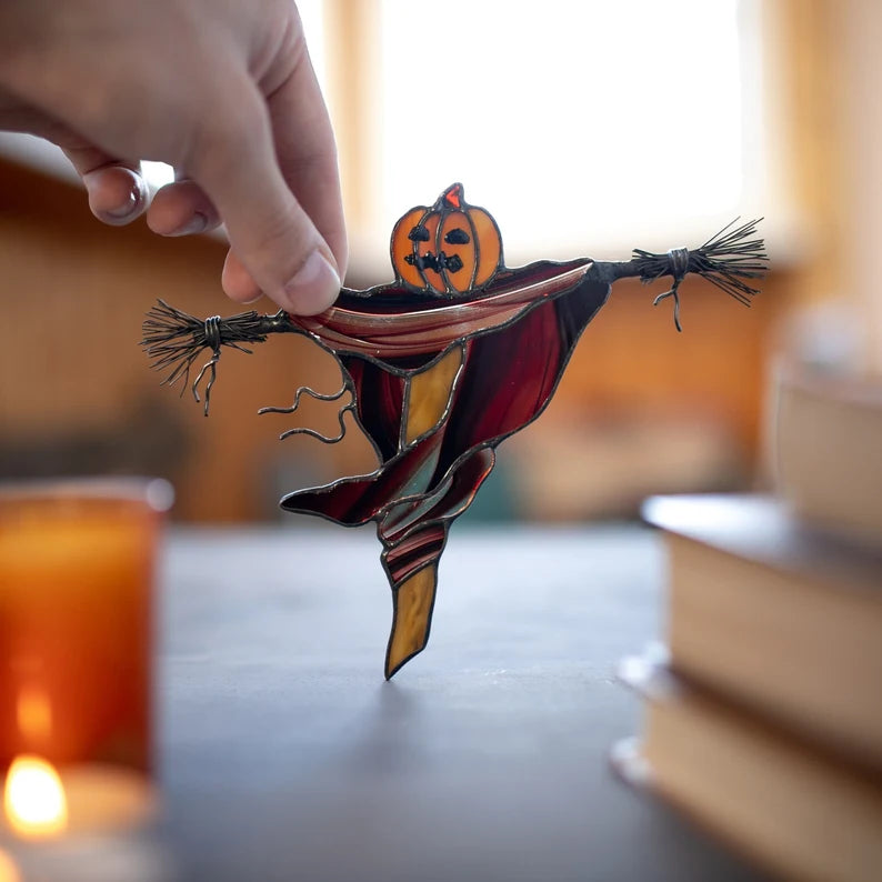 Scarecrow Pumpkin Suncatcher