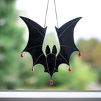 Halloween Black Bat Stained Glass Window Hanging Suncathcers Halloween Decor