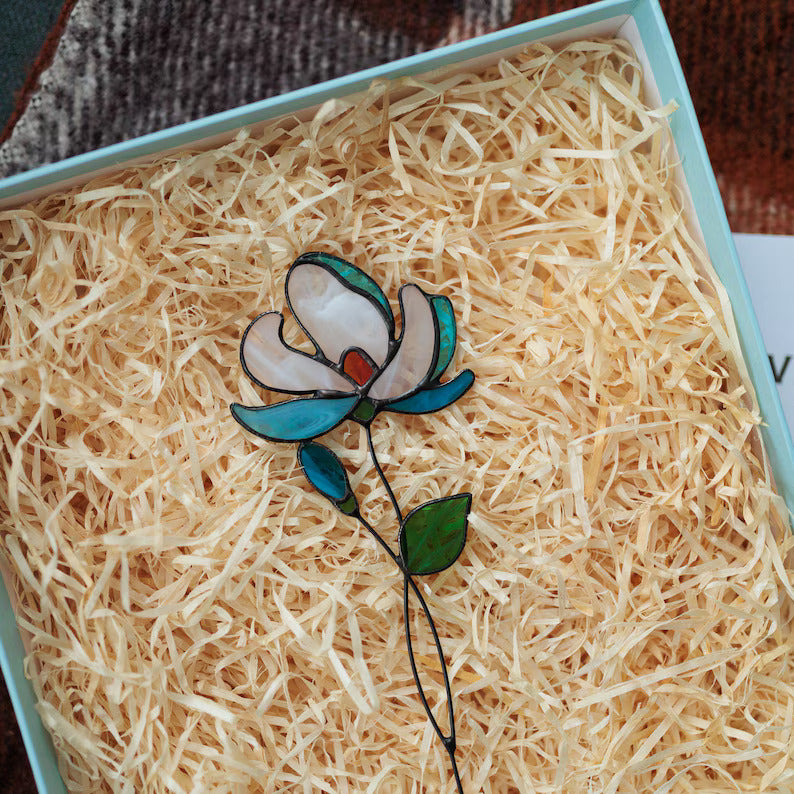 Stained Glass Orchids Flower Plant Stake