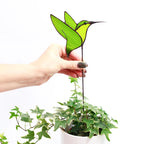 Stained Glass Violet Hummingbird Plant Stake
