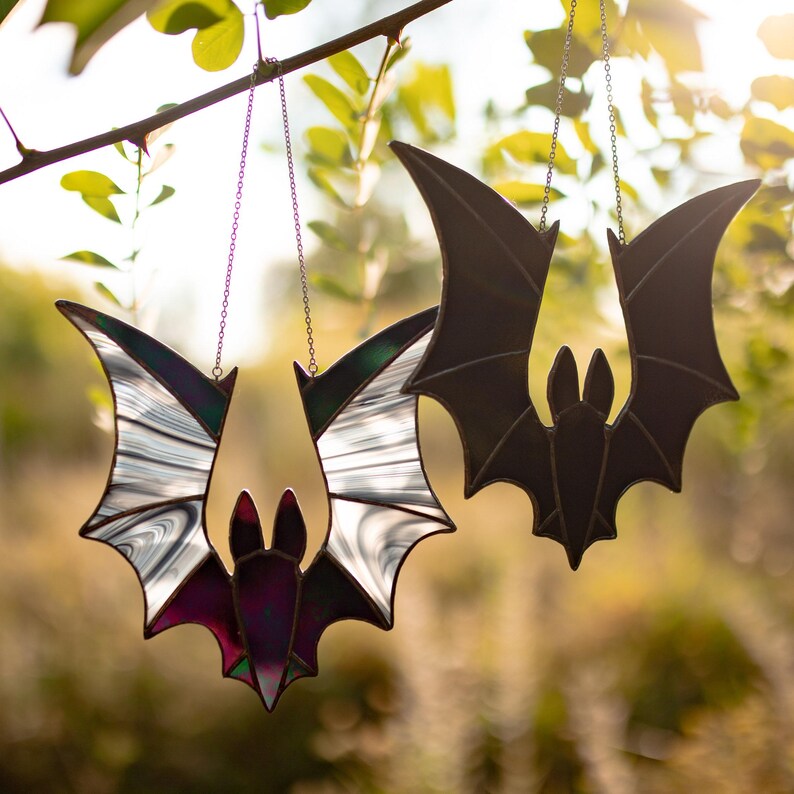 Halloween Bat  Suncathcers Stained Glass Window Hanging Halloween Decor