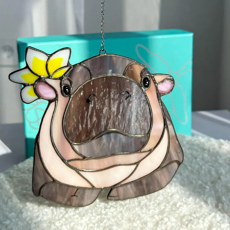 Hippo Moo Deng Suncatcher