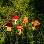 Mushroom Stained Glass Plant Stake