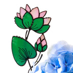 Handmade Stained Glass Water Lily Sunctcher Plant Stake July Birth Flower Gift for Mom
