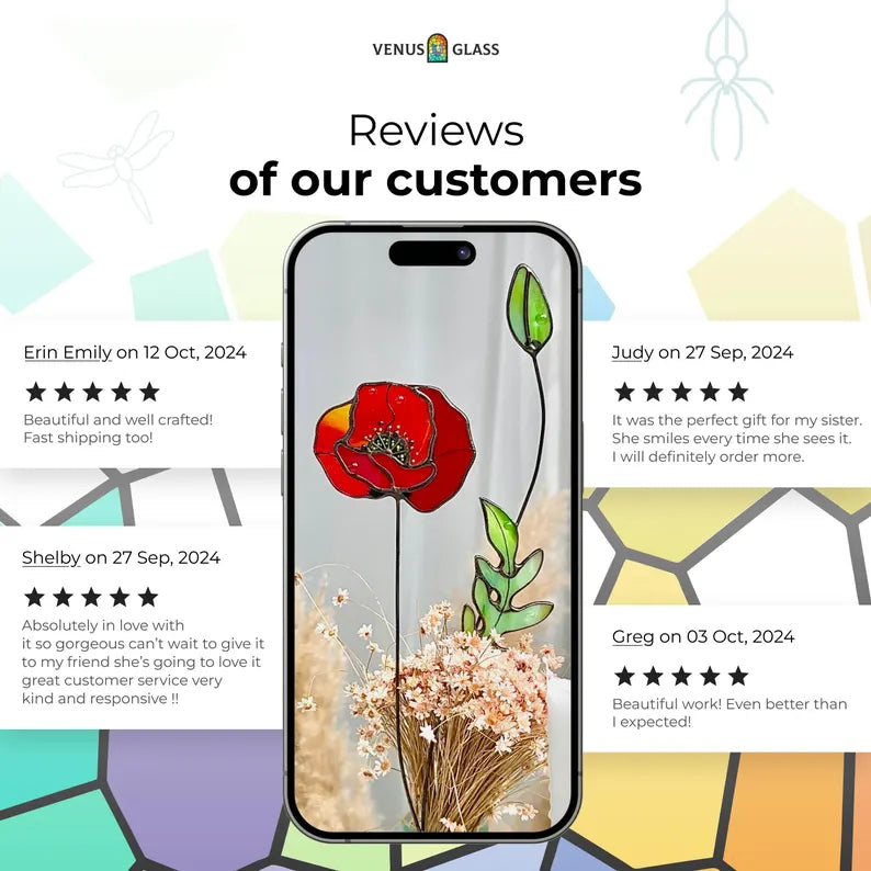 Poppies Stained Glass