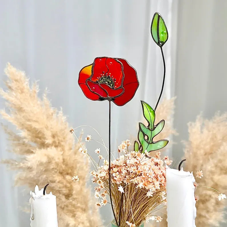 Poppies Stained Glass