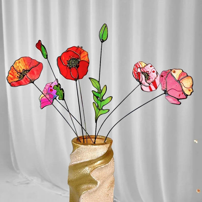 Poppies Stained Glass