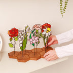 Stained Glass Rose Plant Stake (June Birth Flower)