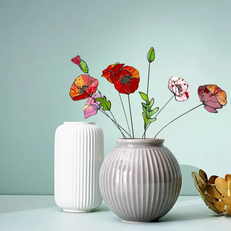 Poppies Stained Glass