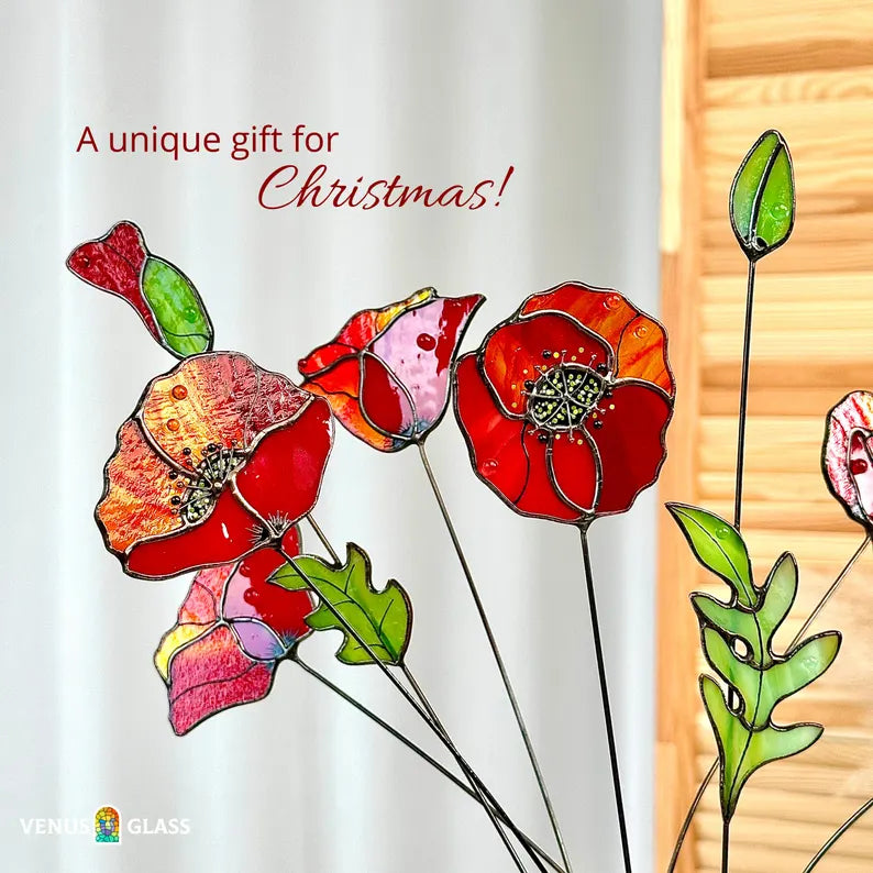 Poppies Stained Glass