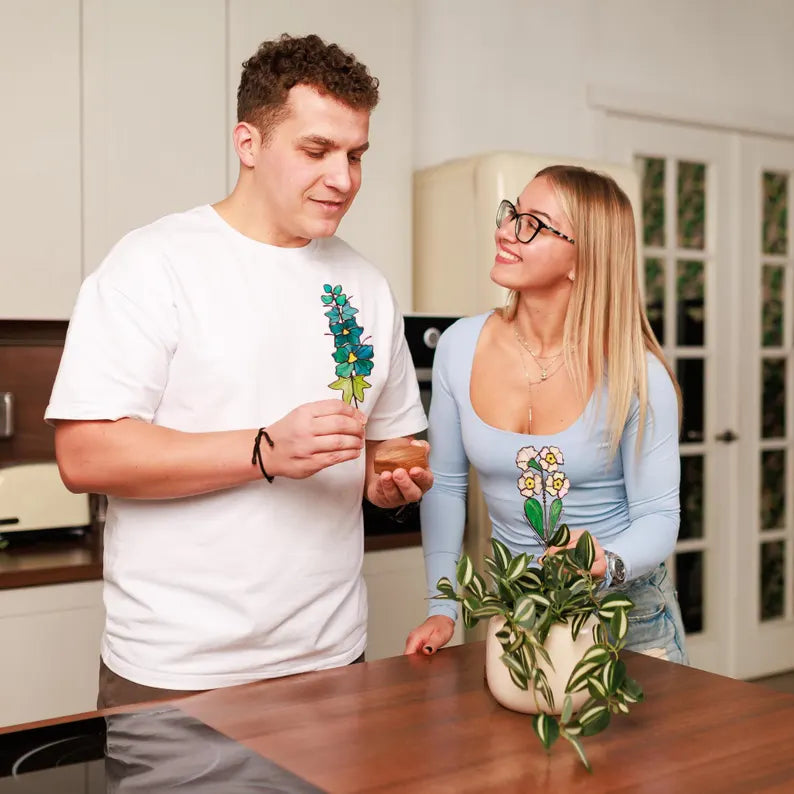 Handmade Stained Glass Delphinium Sunctcher Plant Stake July Birth Flower Gift for Mom