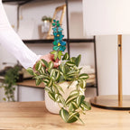 Handmade Stained Glass Delphinium Sunctcher Plant Stake July Birth Flower Gift for Mom