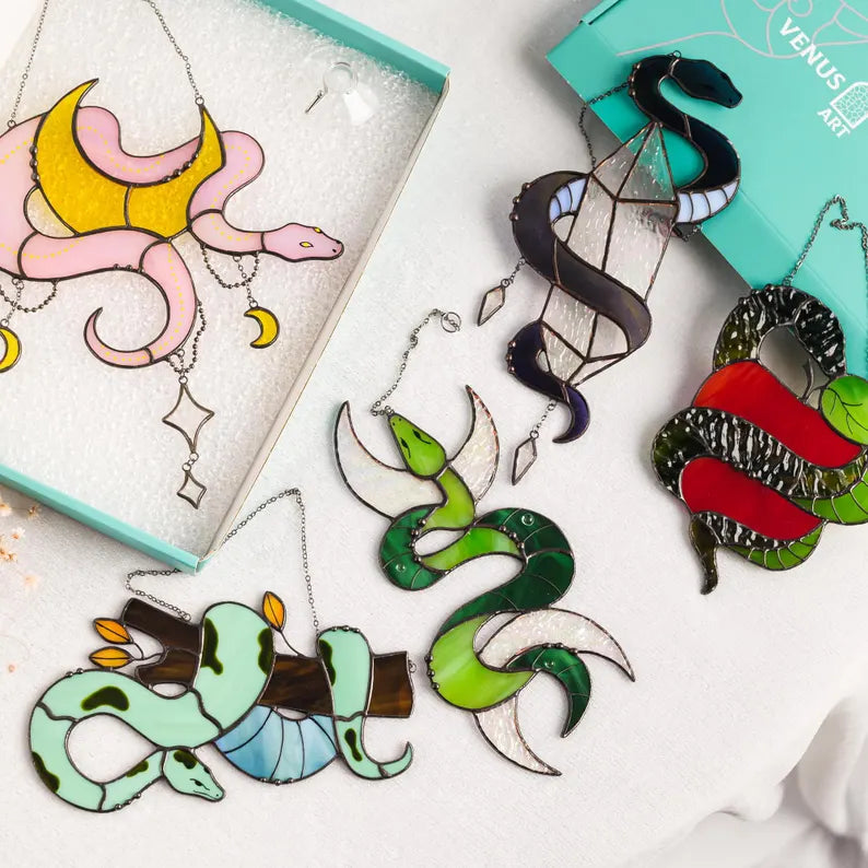 Wooden Snake Suncatcher