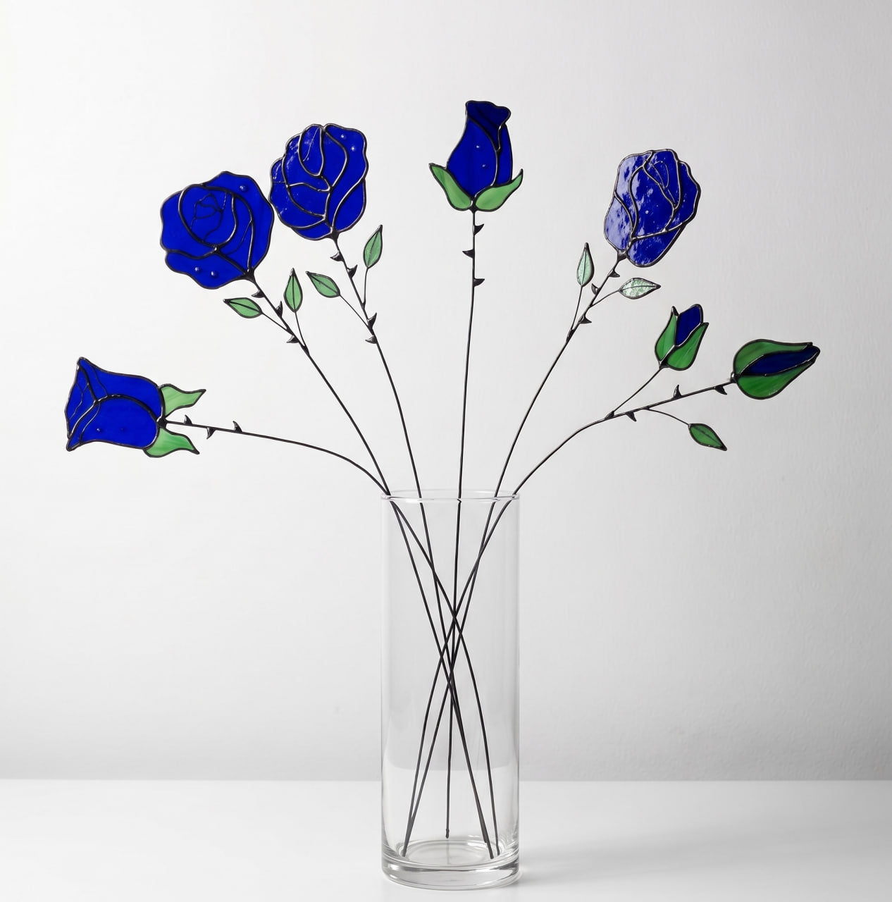 Stained Glass Rose Flower Bouquet