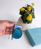 Handmade Stained Glass Snail Plant Stake