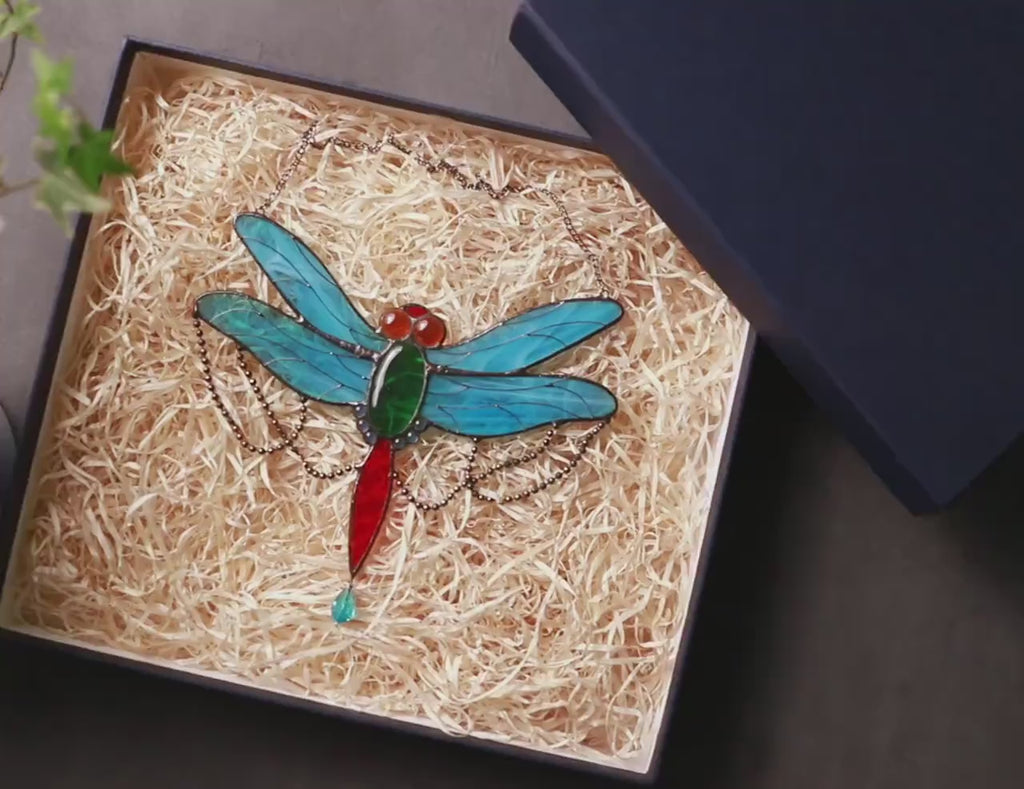 Stained Glass Dragonfly Suncatcher