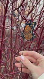 Stained Glass Monarch Butterfly Plant Stake