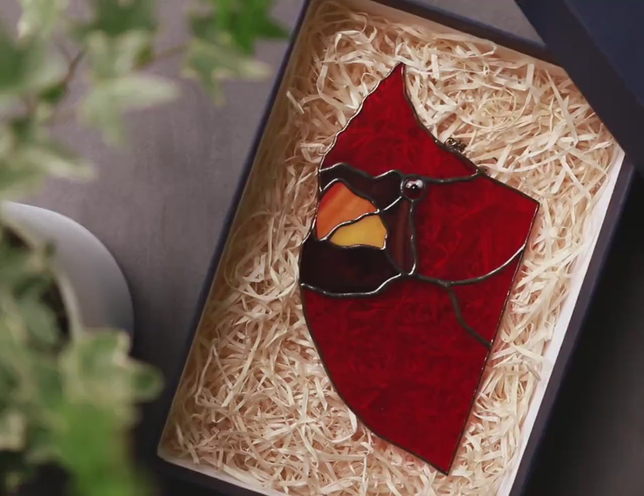 Peeking Cardinal Suncatcher