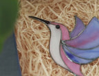 Handmade stained glass hummingbird suncatcher