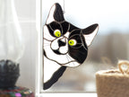 Stained Glass Peeking Cat Suncatcher