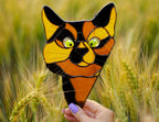 Stained Glass Peeking Cat Suncatcher