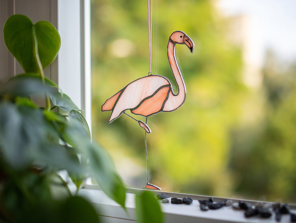 Pink Stained Glass Suncatcher