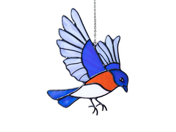 Stained glass Bluebird Suncatcher, Bird lovers gift