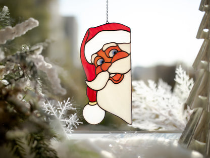 Santa Claus Stained glass Christmas decor