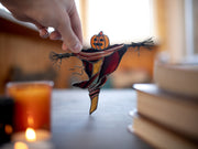 Halloween stained glass Scarecrow pumpkin decor Scary halloween decorations