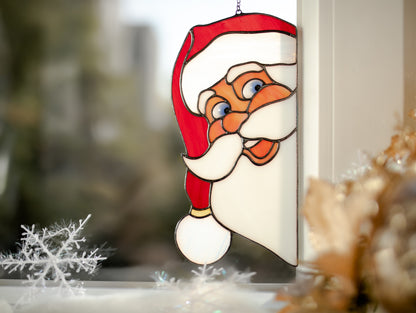 Santa Claus Stained glass Christmas decor