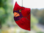 Stained Glass Red Cardinal Suncatcher