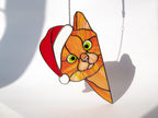 Christmas decor Stained glass Kitty suncatcher