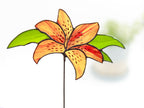 Stained Glass Blue Lily Plant Stake