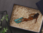 Stained Glass Diving Girl Suncatcher - Unique Beach House Decor