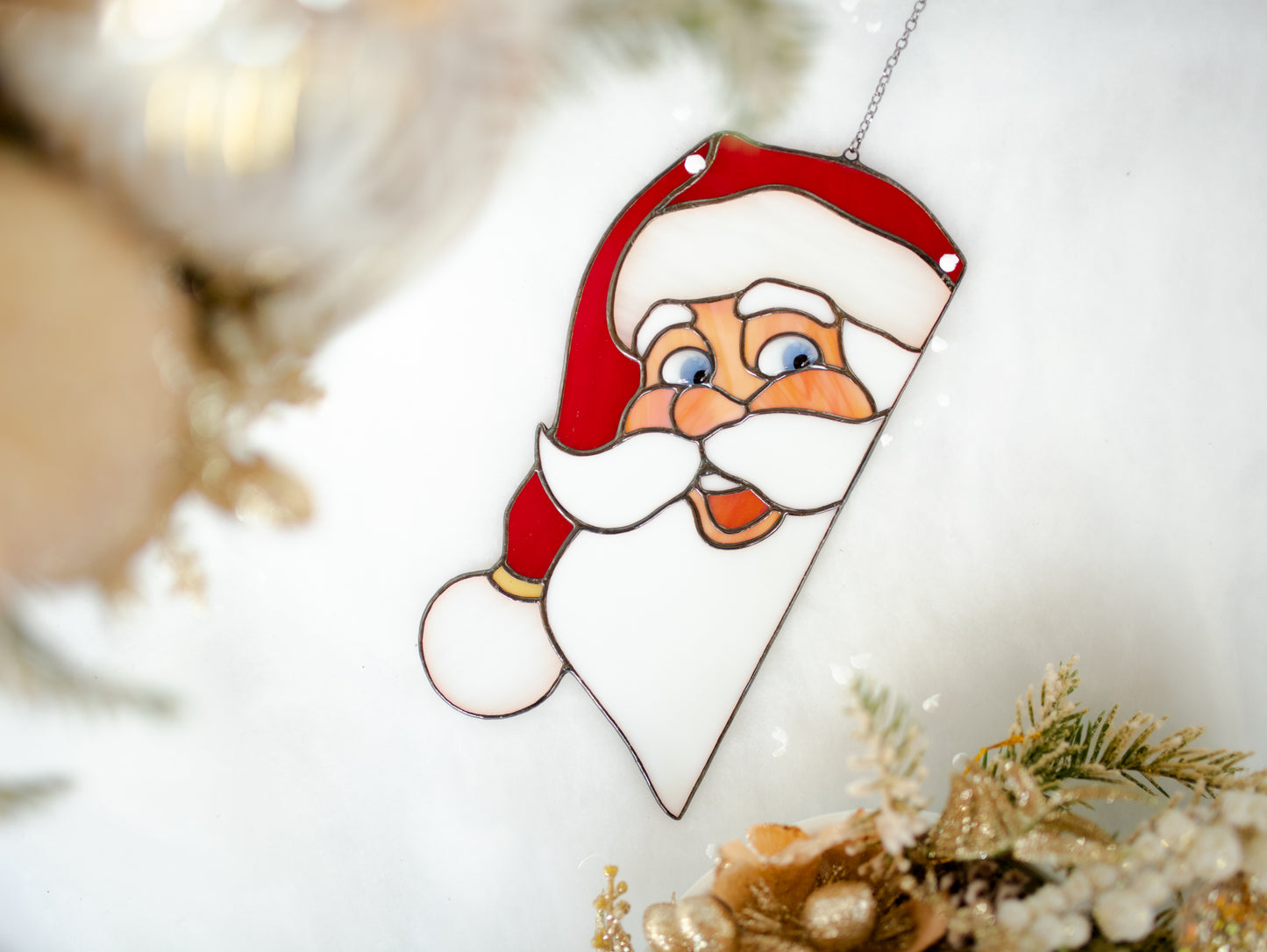 Santa Claus Stained glass Christmas decor