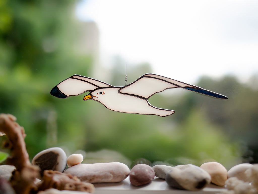 Stained Glass Seagull Suncatcher