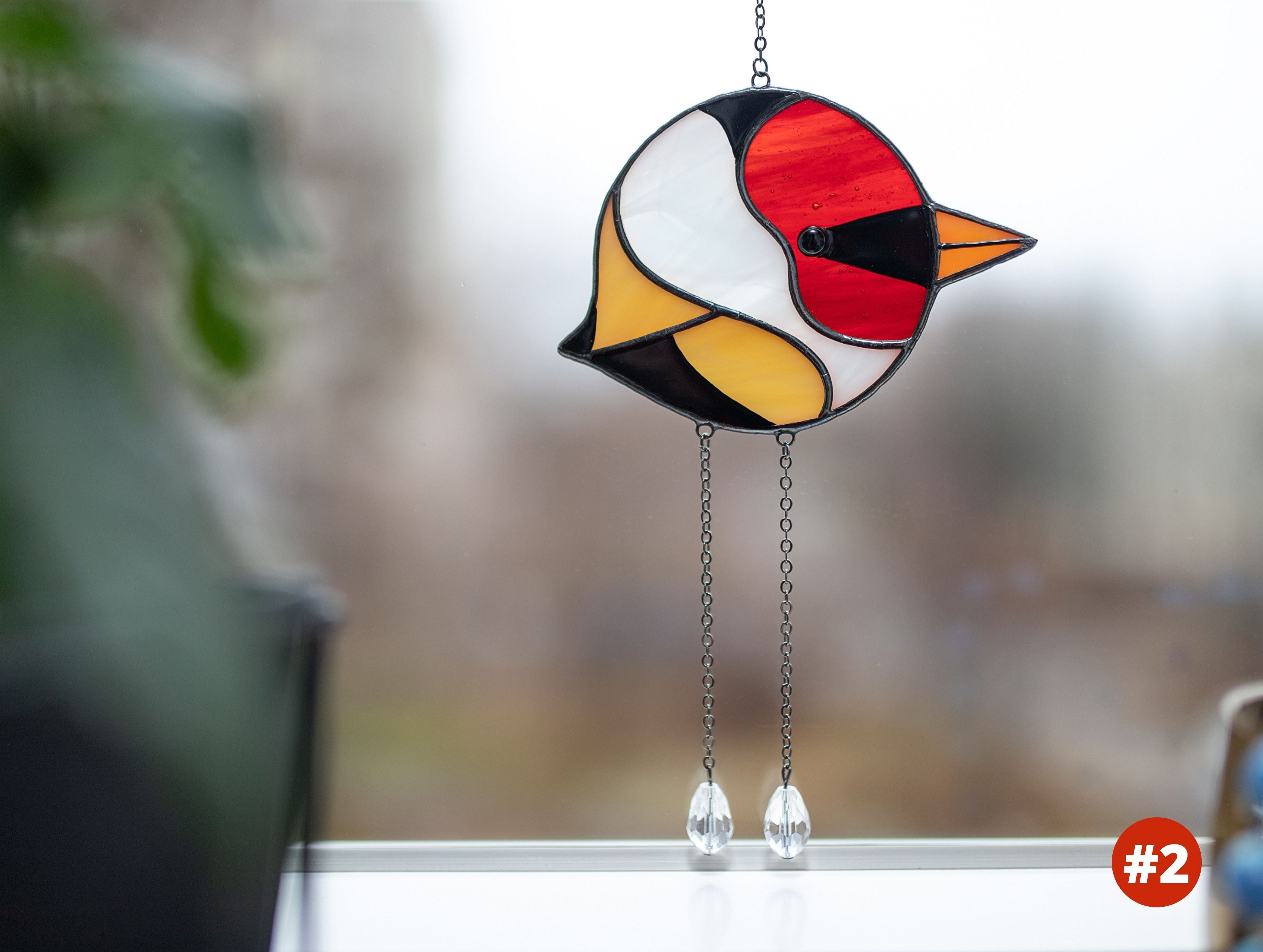Round Bird Stained Glass