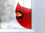 Stained Glass Red Cardinal Suncatcher