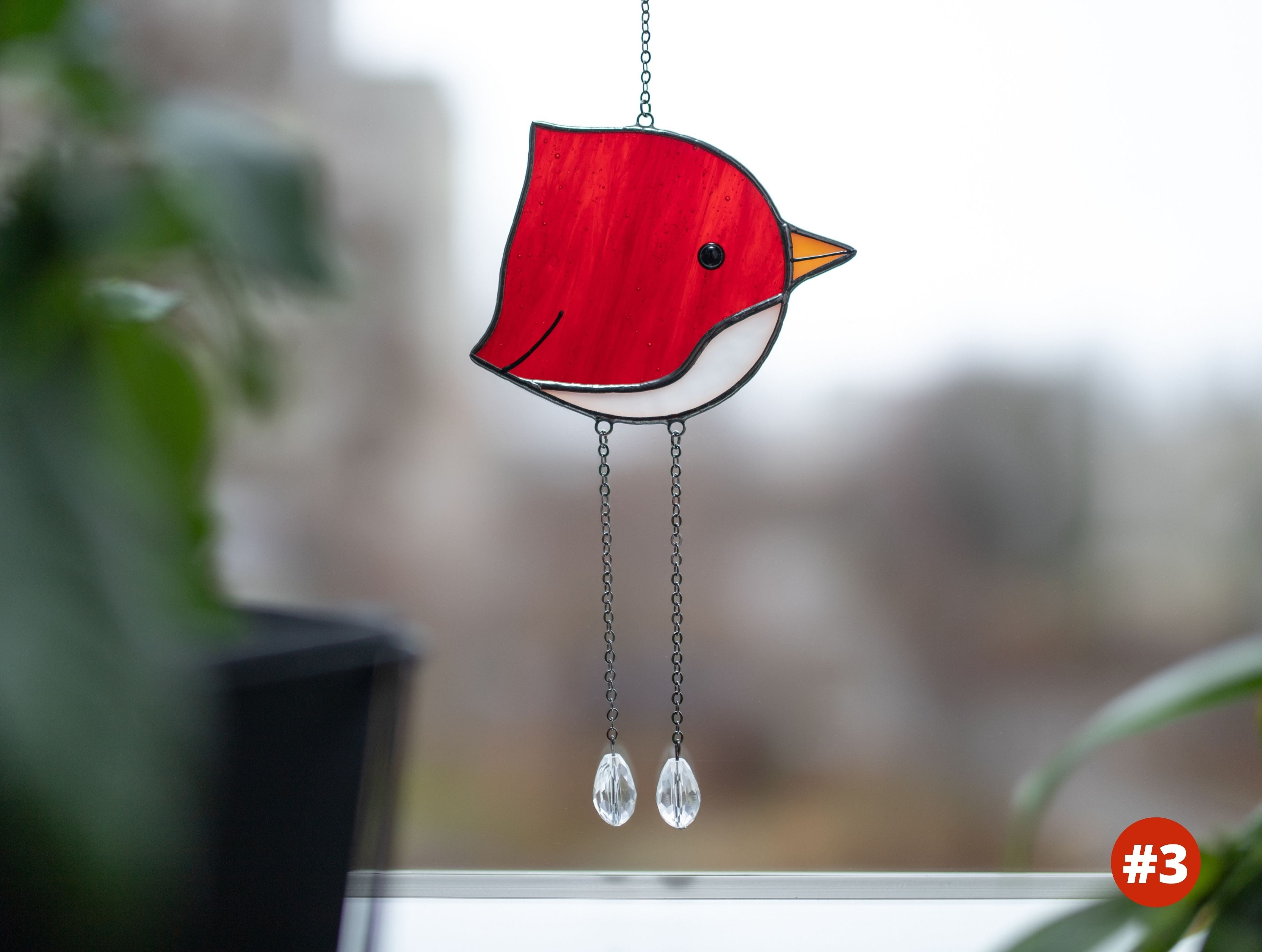 Round Bird Stained Glass
