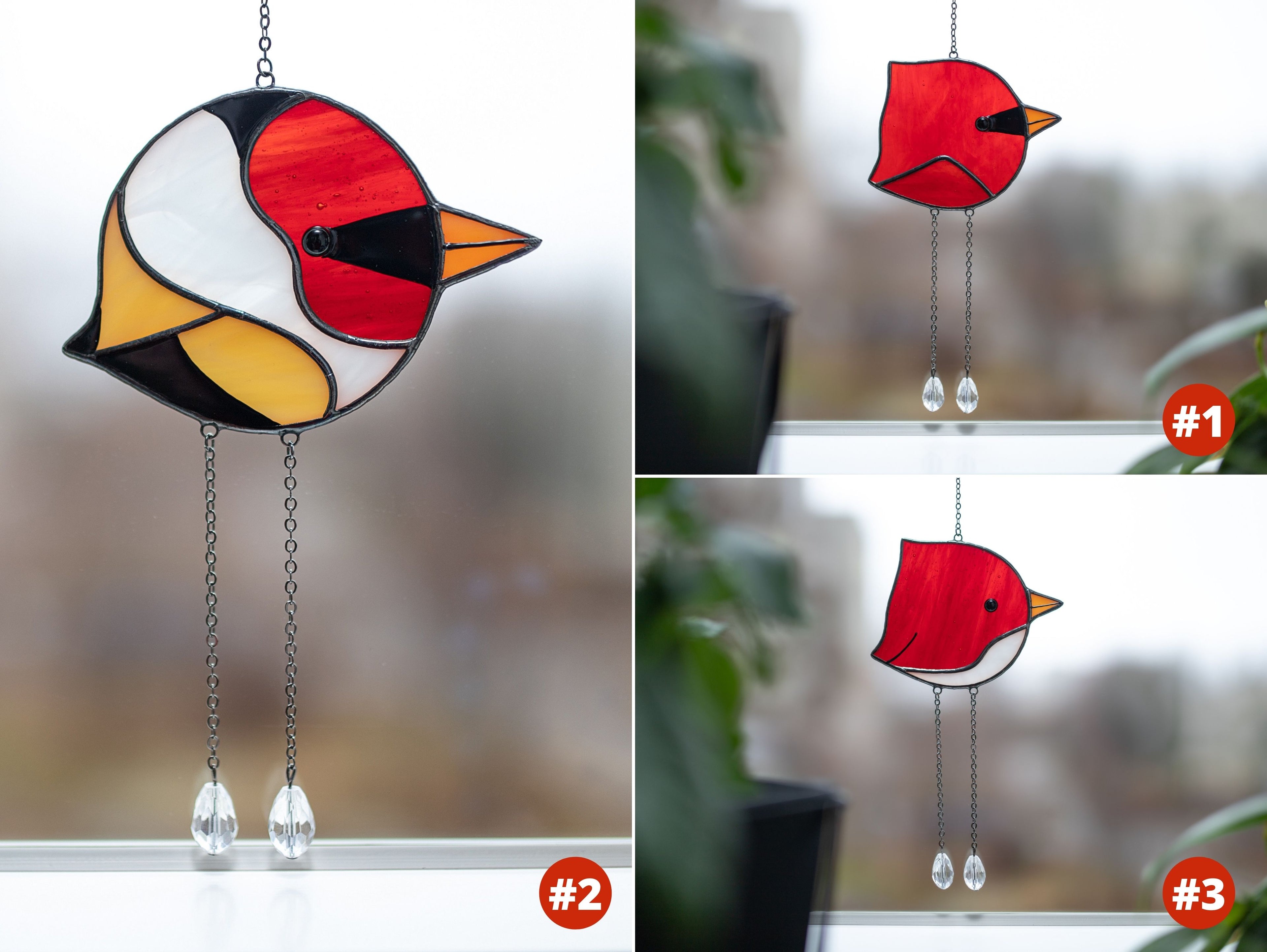 Round Bird Stained Glass