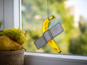 Stained Glass Window Hangings - Yellow duct-taped Banana Art